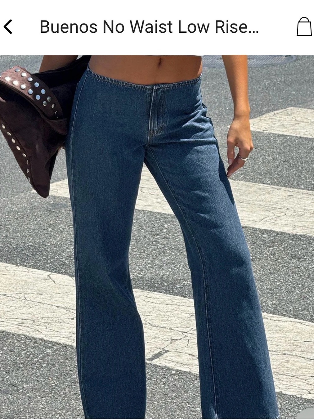 Low-Rise Wide-Leg Women Jeans - Blue